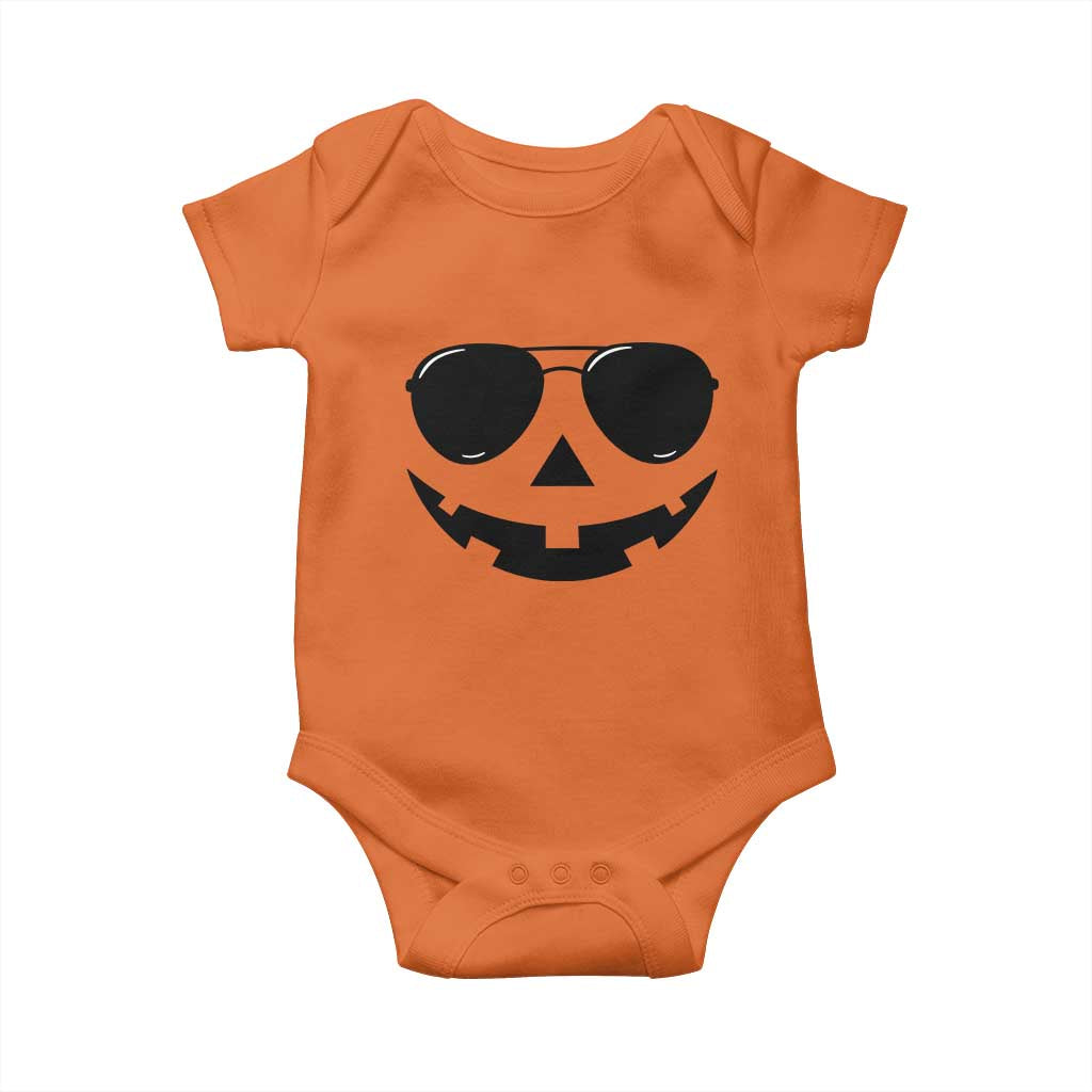 Pumpkin Face Baby Onesie Vintage Jack o Lantern Jackolantern Spooky Season Halloween TS10 Orange Print Your Wear