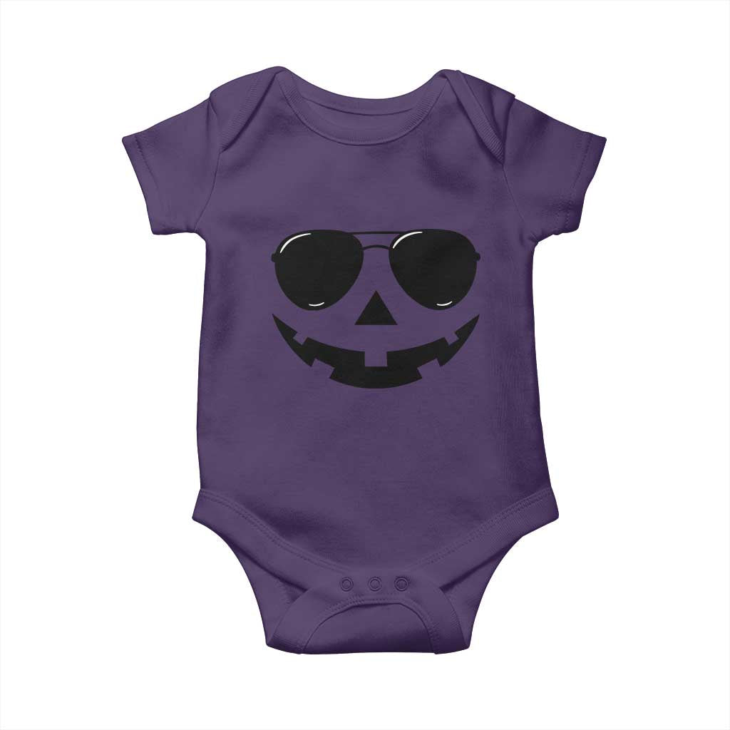 Pumpkin Face Baby Onesie Vintage Jack o Lantern Jackolantern Spooky Season Halloween TS10 Purple Print Your Wear