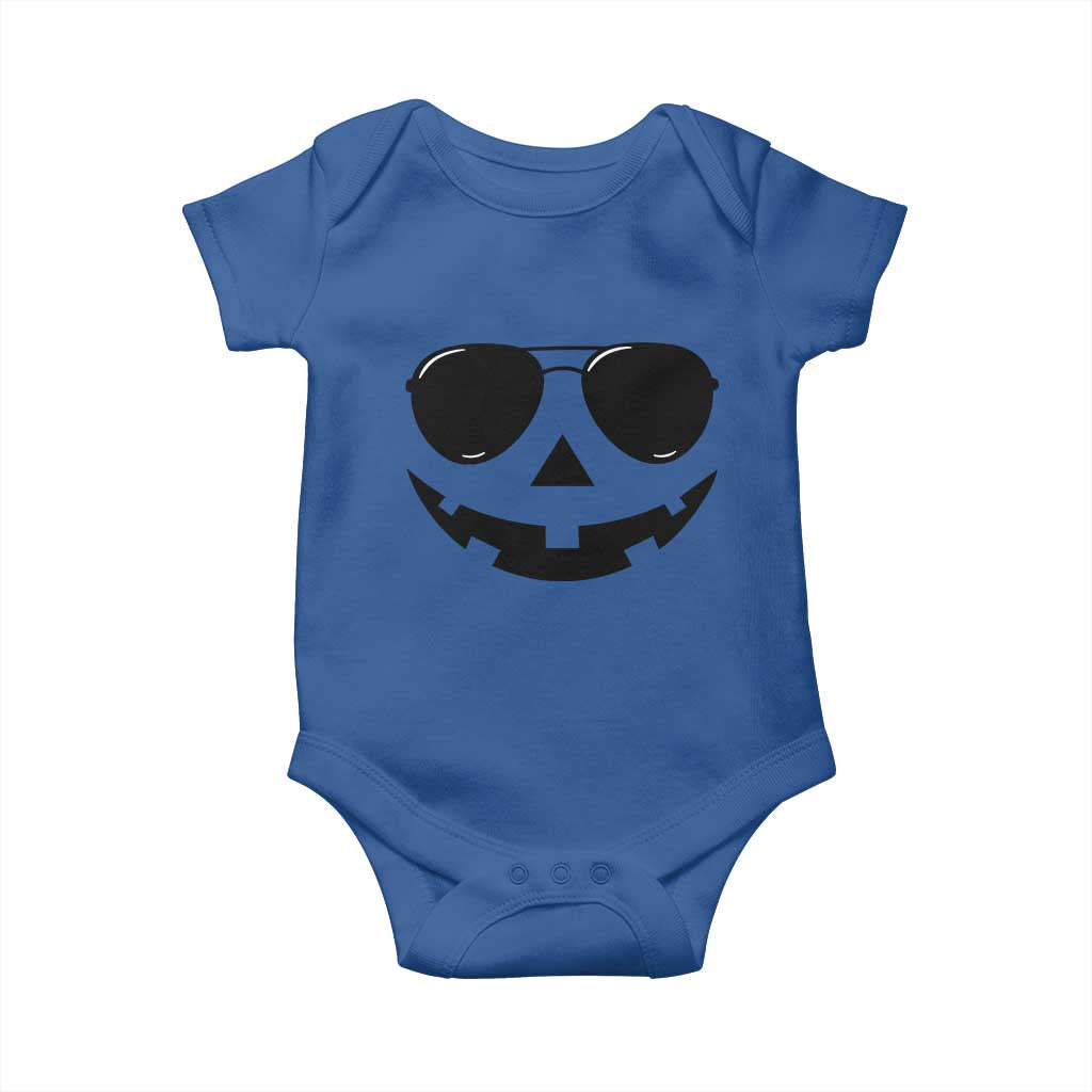 Pumpkin Face Baby Onesie Vintage Jack o Lantern Jackolantern Spooky Season Halloween TS10 Royal Blue Print Your Wear