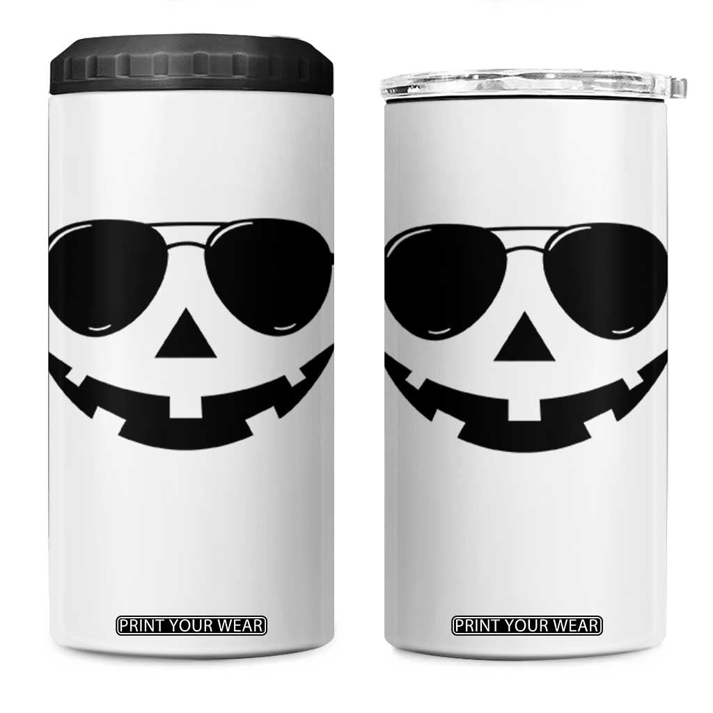Pumpkin Face 4 in 1 Can Cooler Tumbler Vintage Jack o Lantern Jackolantern Spooky Season Halloween TS10 One Size: 16 oz White Print Your Wear