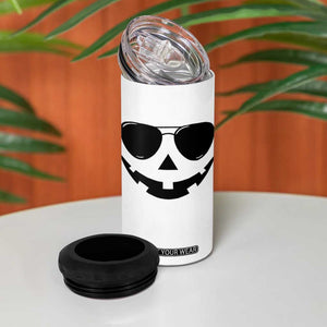 Pumpkin Face 4 in 1 Can Cooler Tumbler Vintage Jack o Lantern Jackolantern Spooky Season Halloween TS10 Print Your Wear