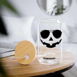 Pumpkin Face Glass Can Vintage Jack o Lantern Jackolantern Spooky Season Halloween TS10 Print Your Wear