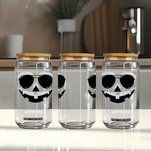 Pumpkin Face Glass Can Vintage Jack o Lantern Jackolantern Spooky Season Halloween TS10 Print Your Wear