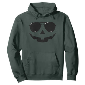 Pumpkin Face Hoodie Vintage Jack o Lantern Jackolantern Spooky Season Halloween TS10 Dark Forest Green Print Your Wear