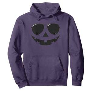 Pumpkin Face Hoodie Vintage Jack o Lantern Jackolantern Spooky Season Halloween TS10 Purple Print Your Wear