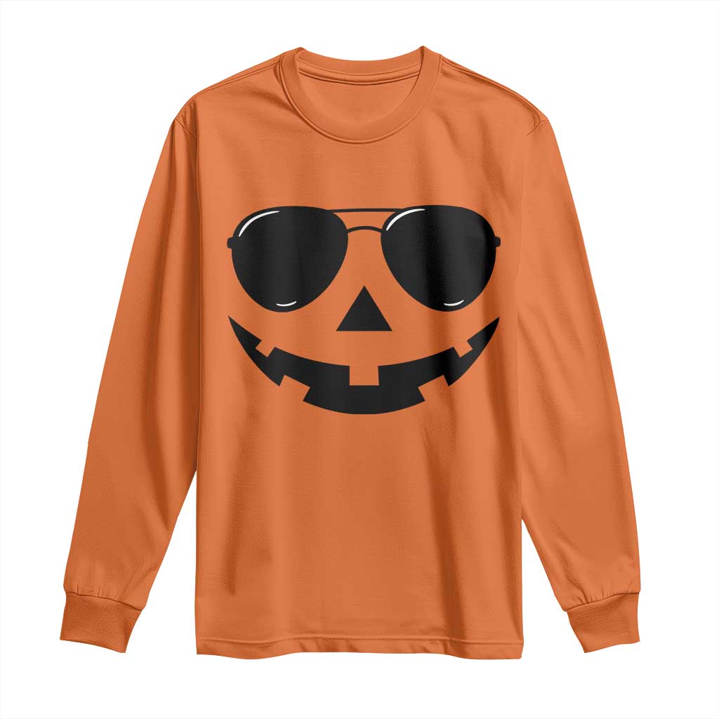 Pumpkin Face Long Sleeve Shirt Vintage Jack o Lantern Jackolantern Spooky Season Halloween TS10 Orange Print Your Wear