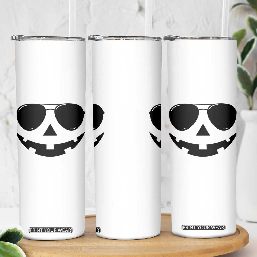 Pumpkin Face Skinny Tumbler Vintage Jack o Lantern Jackolantern Spooky Season Halloween TS10 Print Your Wear