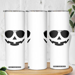 Pumpkin Face Skinny Tumbler Vintage Jack o Lantern Jackolantern Spooky Season Halloween TS10 Print Your Wear