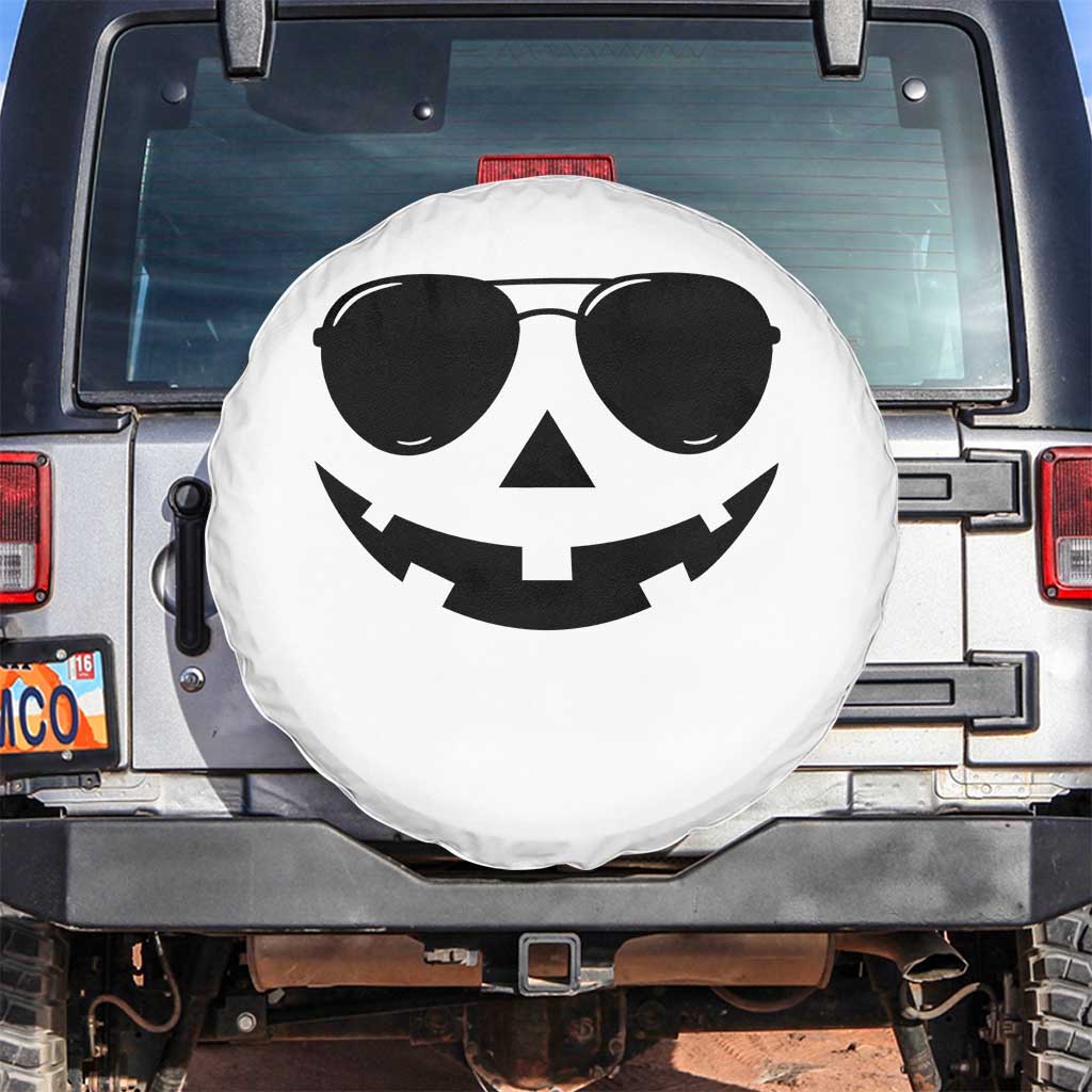 Pumpkin Face Spare Tire Cover Vintage Jack o Lantern Jackolantern Spooky Season Halloween TS10 No hole White Print Your Wear