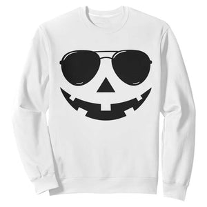 Pumpkin Face Sweatshirt Vintage Jack o Lantern Jackolantern Spooky Season Halloween TS10 White Print Your Wear