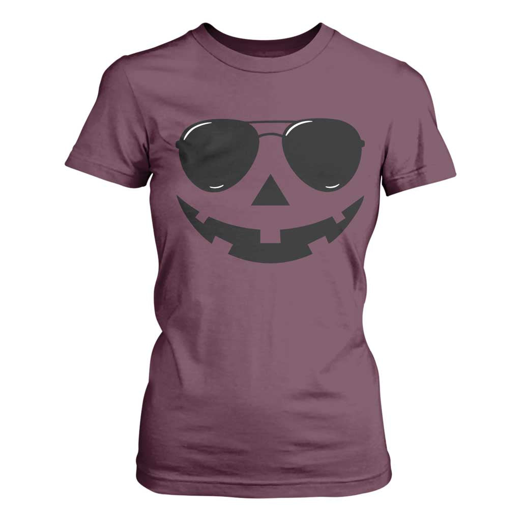 Pumpkin Face T Shirt For Women Vintage Jack o Lantern Jackolantern Spooky Season Halloween TS10 Maroon Print Your Wear