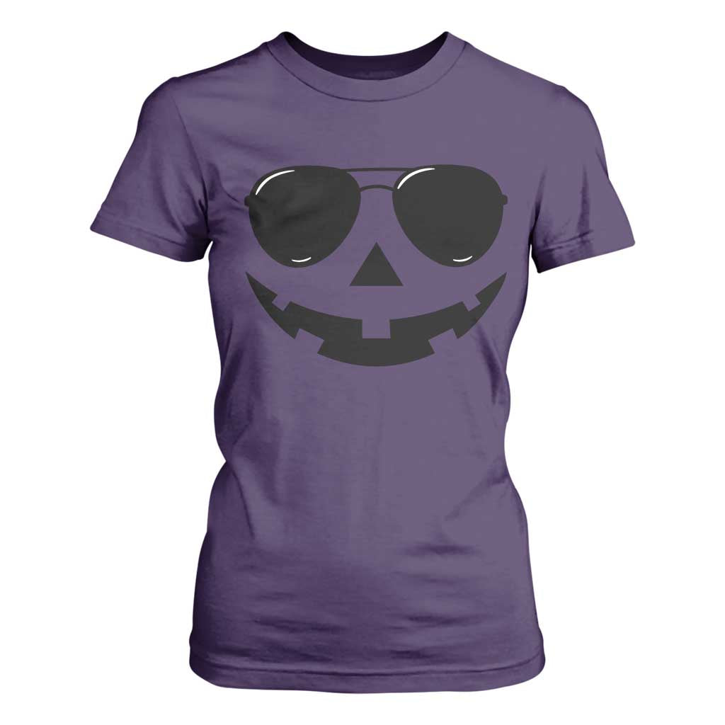 Pumpkin Face T Shirt For Women Vintage Jack o Lantern Jackolantern Spooky Season Halloween TS10 Purple Print Your Wear
