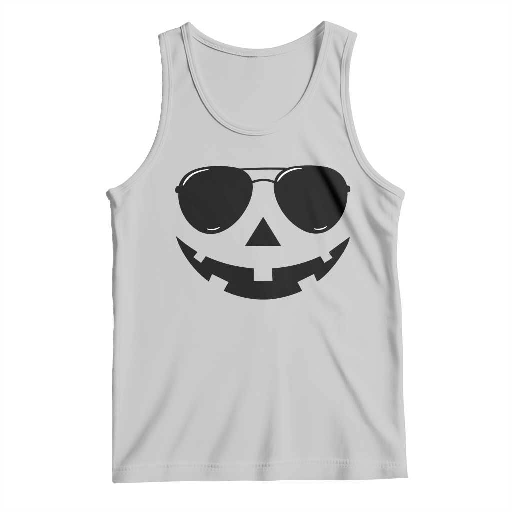 Pumpkin Face Tank Top Vintage Jack o Lantern Jackolantern Spooky Season Halloween TS10 Ash Print Your Wear