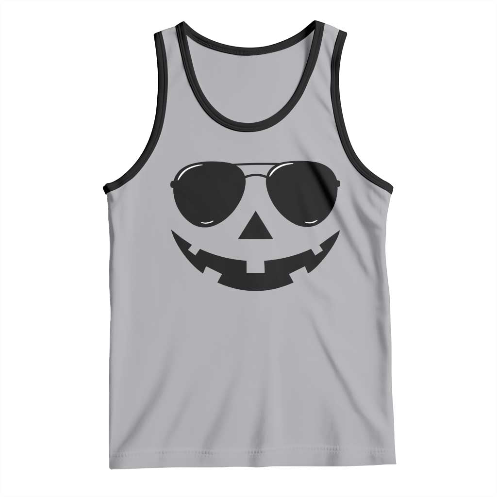 Pumpkin Face Tank Top Vintage Jack o Lantern Jackolantern Spooky Season Halloween TS10 Athletic Heather Black Print Your Wear