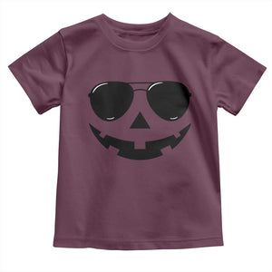Pumpkin Face Toddler T Shirt Vintage Jack o Lantern Jackolantern Spooky Season Halloween TS10 Maroon Print Your Wear