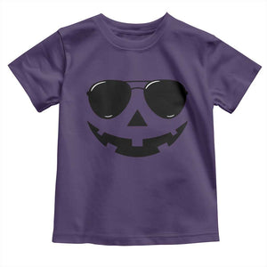 Pumpkin Face Toddler T Shirt Vintage Jack o Lantern Jackolantern Spooky Season Halloween TS10 Purple Print Your Wear