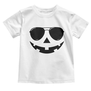 Pumpkin Face Toddler T Shirt Vintage Jack o Lantern Jackolantern Spooky Season Halloween TS10 White Print Your Wear