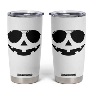 Pumpkin Face Tumbler Cup Vintage Jack o Lantern Jackolantern Spooky Season Halloween TS10 White Print Your Wear