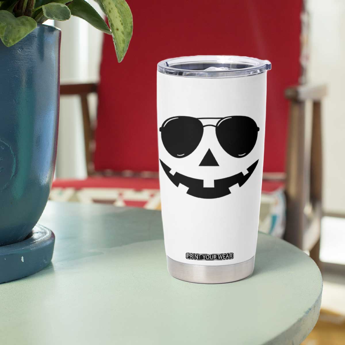 Pumpkin Face Tumbler Cup Vintage Jack o Lantern Jackolantern Spooky Season Halloween TS10 Print Your Wear