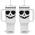 Pumpkin Face Tumbler With Handle Vintage Jack o Lantern Jackolantern Spooky Season Halloween TS10 One Size: 40 oz White Print Your Wear