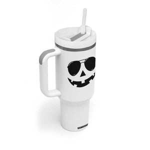 Pumpkin Face Tumbler With Handle Vintage Jack o Lantern Jackolantern Spooky Season Halloween TS10 Print Your Wear