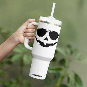 Pumpkin Face Tumbler With Handle Vintage Jack o Lantern Jackolantern Spooky Season Halloween TS10 Print Your Wear