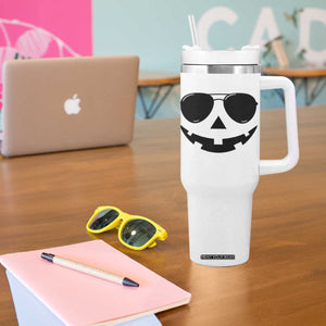 Pumpkin Face Tumbler With Handle Vintage Jack o Lantern Jackolantern Spooky Season Halloween TS10 Print Your Wear