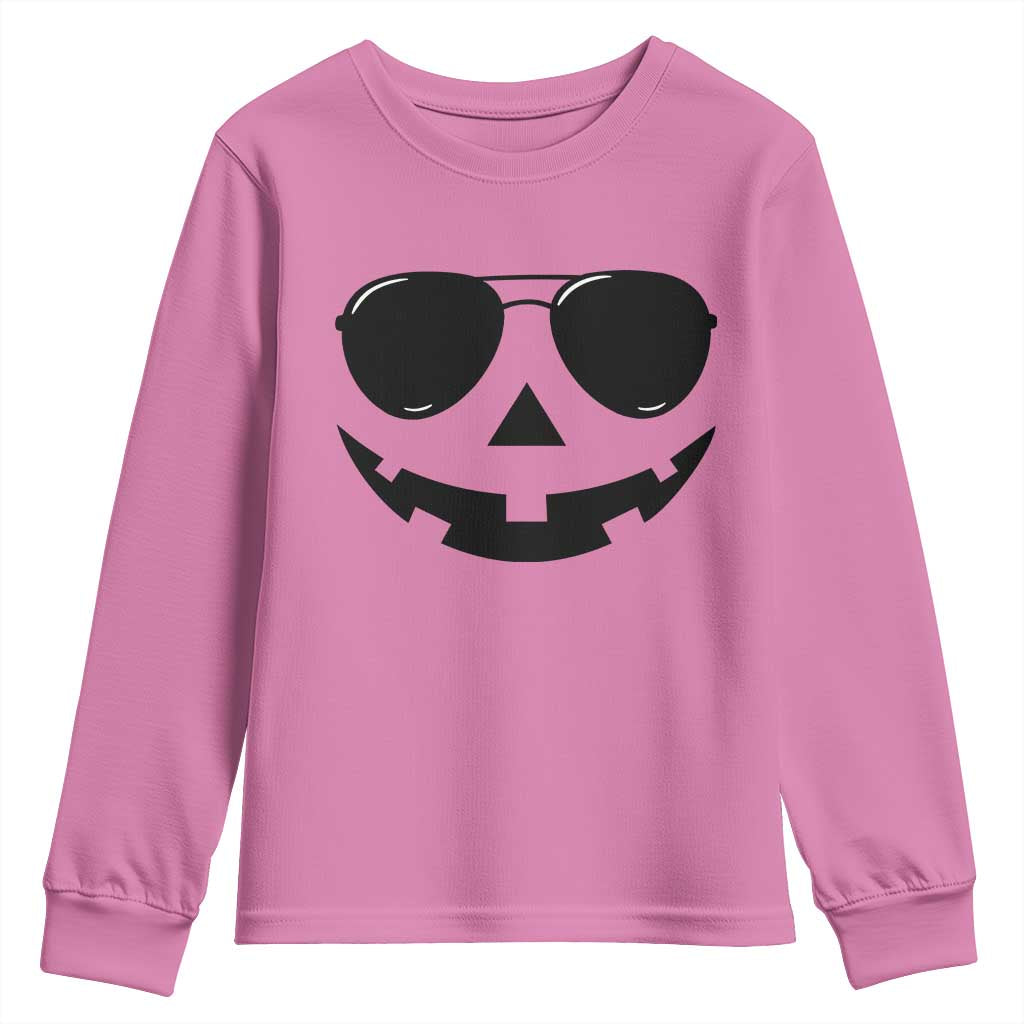Pumpkin Face Youth Sweatshirt Vintage Jack o Lantern Jackolantern Spooky Season Halloween TS10 Azalea Print Your Wear