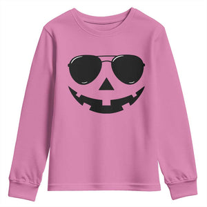 Pumpkin Face Youth Sweatshirt Vintage Jack o Lantern Jackolantern Spooky Season Halloween TS10 Azalea Print Your Wear