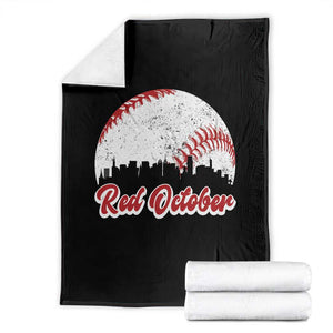 Vintage Red October Throw Blanket Philadelphia Skyline Retro Philly Cityscape TS10 Black Print Your Wear
