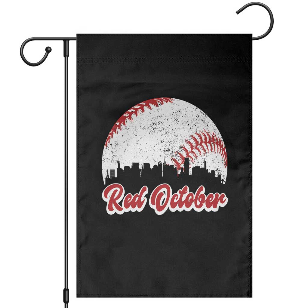 Vintage Red October Garden Flag Philadelphia Skyline Retro Philly Cityscape TS10 Black Print Your Wear