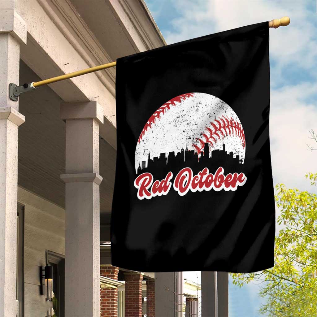 Vintage Red October Garden Flag Philadelphia Skyline Retro Philly Cityscape TS10 Print Your Wear