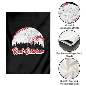 Vintage Red October Garden Flag Philadelphia Skyline Retro Philly Cityscape TS10 Print Your Wear
