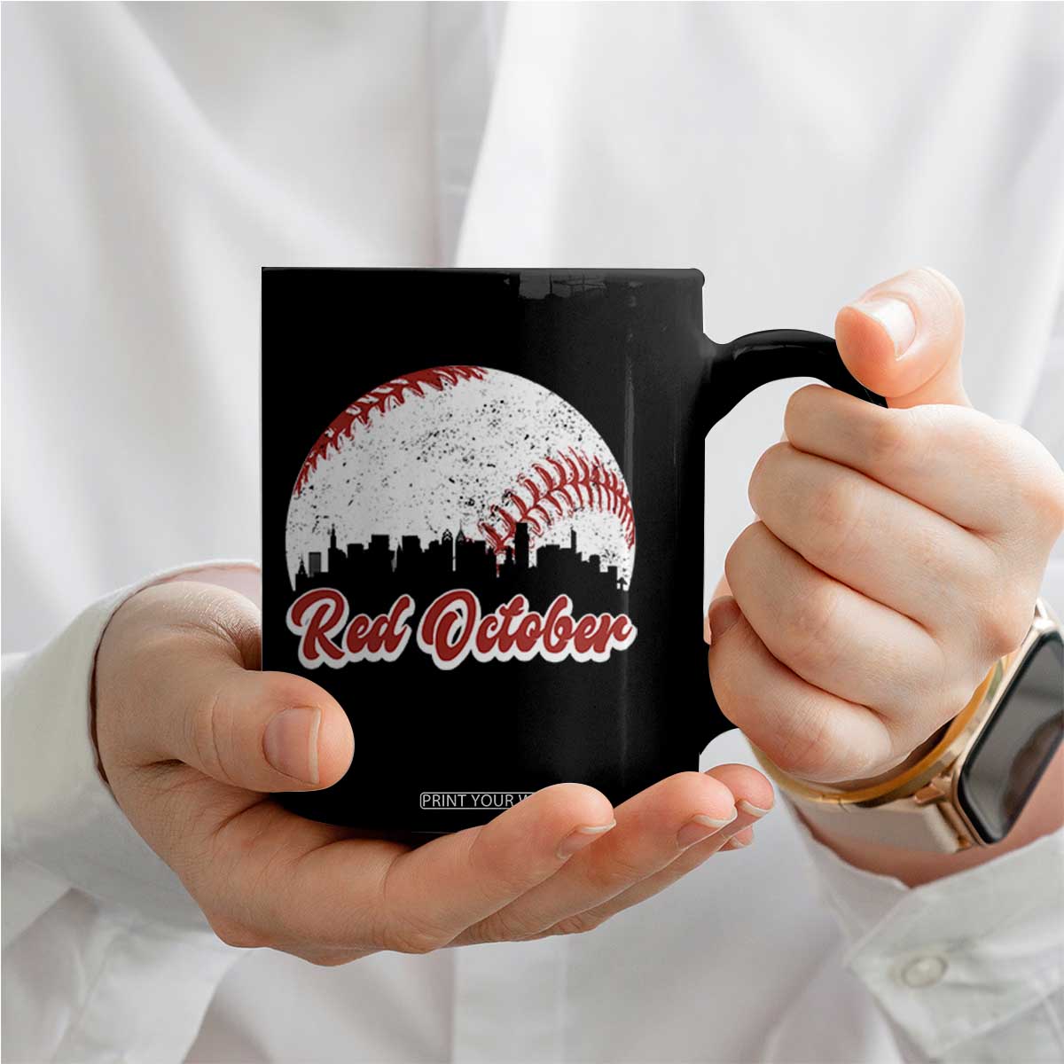 Vintage Red October Coffee Mug Philadelphia Skyline Retro Philly Cityscape TS10 Print Your Wear