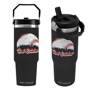 Vintage Red October Flip Straw Tumbler Philadelphia Skyline Retro Philly Cityscape TS10 One Size: 30 oz Black Print Your Wear