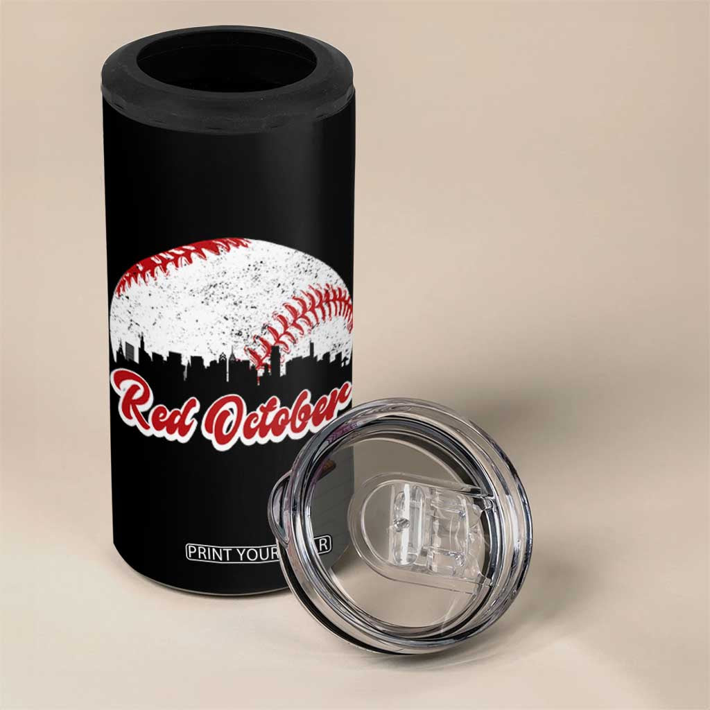 Vintage Red October 4 in 1 Can Cooler Tumbler Philadelphia Skyline Retro Philly Cityscape TS10 Print Your Wear