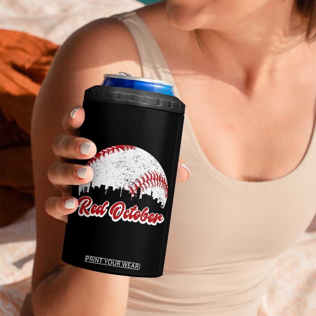Vintage Red October 4 in 1 Can Cooler Tumbler Philadelphia Skyline Retro Philly Cityscape TS10 Print Your Wear