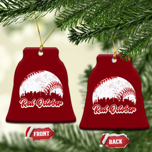 Vintage Red October Ceramic Ornament Philadelphia Skyline Retro Philly Cityscape TS10 Print Your Wear