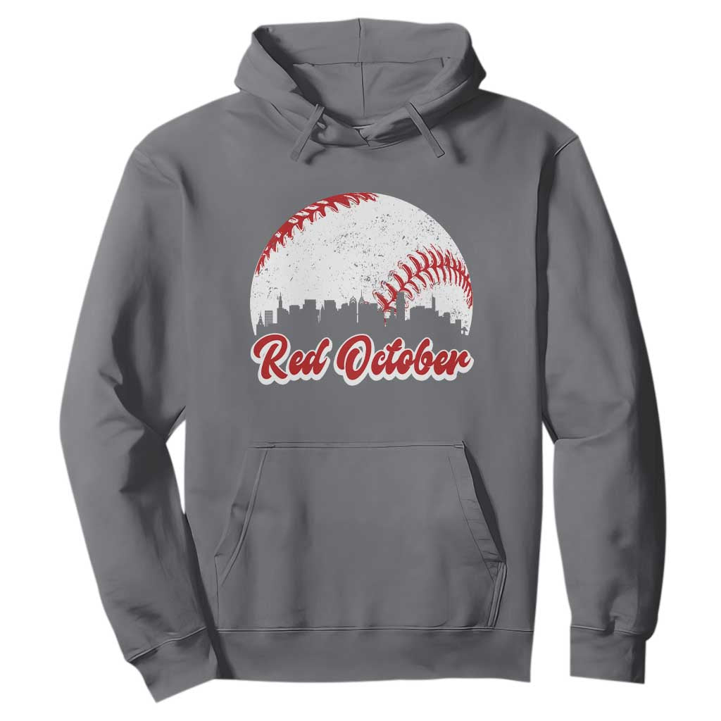 Vintage Red October Hoodie Philadelphia Skyline Retro Philly Cityscape TS10 Charcoal Print Your Wear