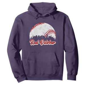 Vintage Red October Hoodie Philadelphia Skyline Retro Philly Cityscape TS10 Purple Print Your Wear