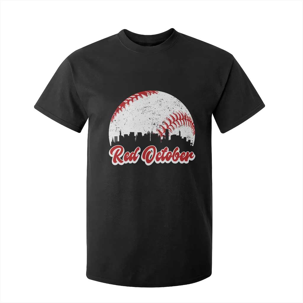 Vintage Red October T Shirt For Kid Philadelphia Skyline Retro Philly Cityscape TS10 Black Print Your Wear