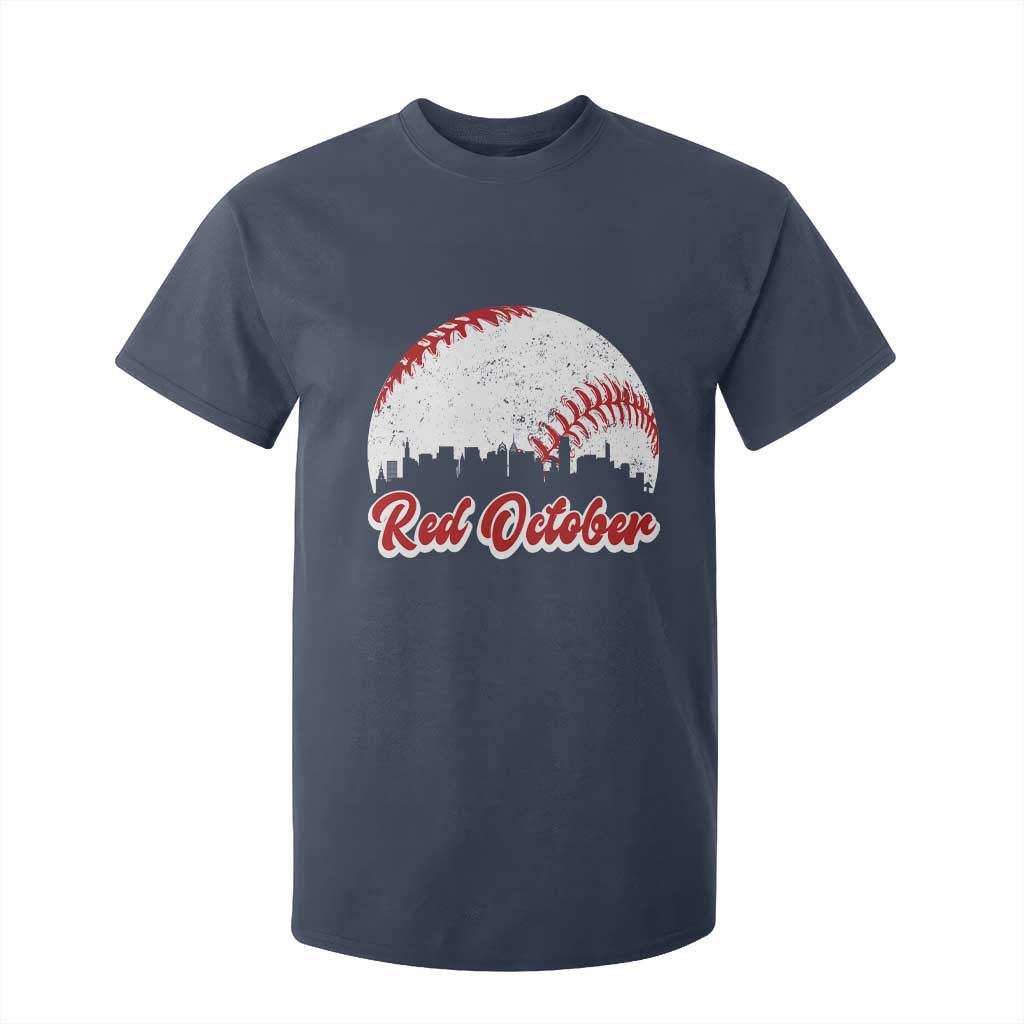 Vintage Red October T Shirt For Kid Philadelphia Skyline Retro Philly Cityscape TS10 Navy Print Your Wear