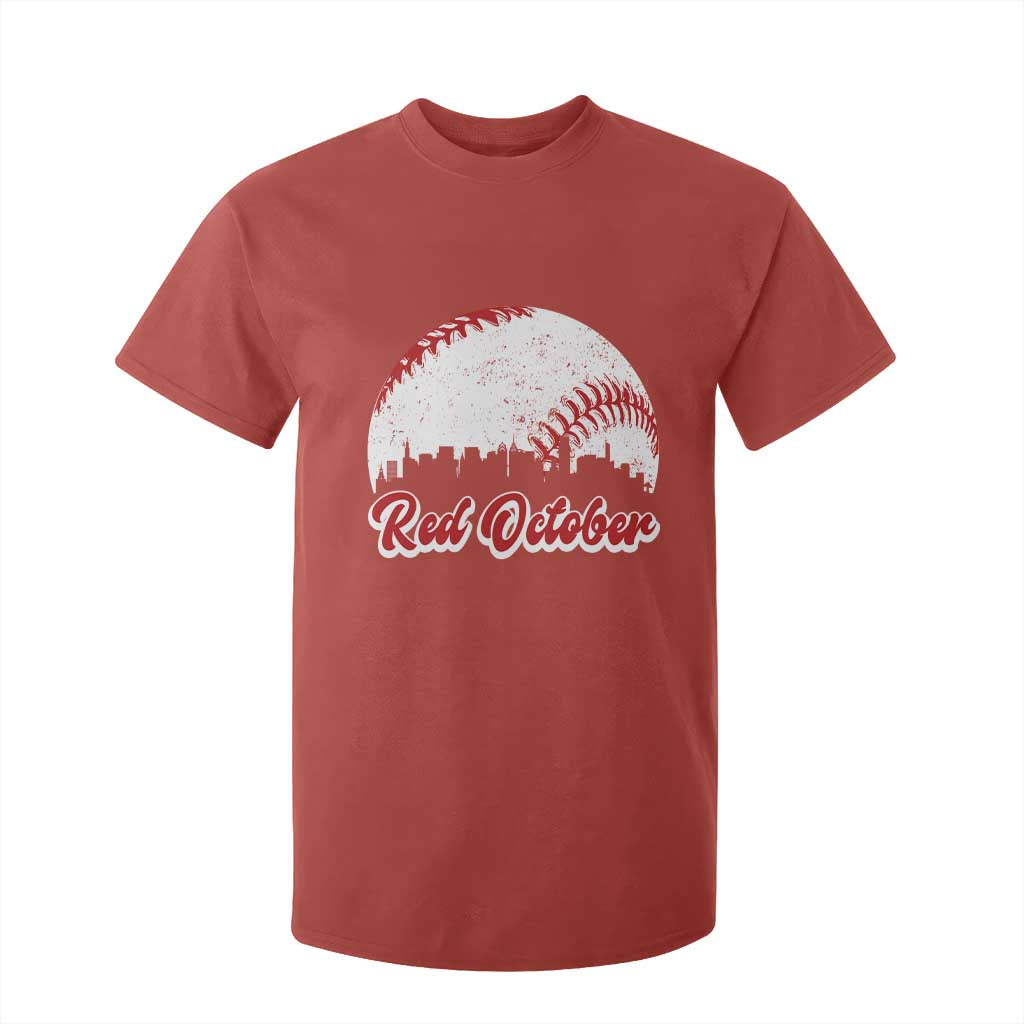 Vintage Red October T Shirt For Kid Philadelphia Skyline Retro Philly Cityscape TS10 Red Print Your Wear