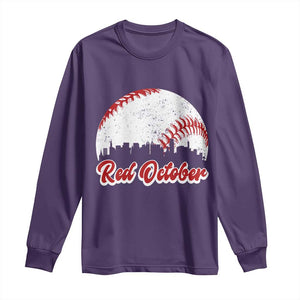 Vintage Red October Long Sleeve Shirt Philadelphia Skyline Retro Philly Cityscape TS10 Purple Print Your Wear