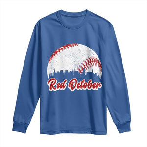 Vintage Red October Long Sleeve Shirt Philadelphia Skyline Retro Philly Cityscape TS10 Royal Blue Print Your Wear
