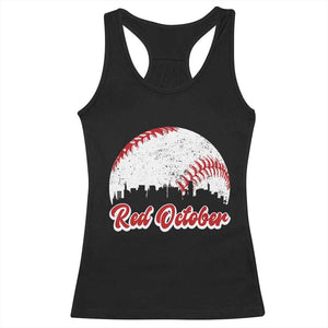 Vintage Red October Racerback Tank Top Philadelphia Skyline Retro Philly Cityscape TS10 Black Print Your Wear