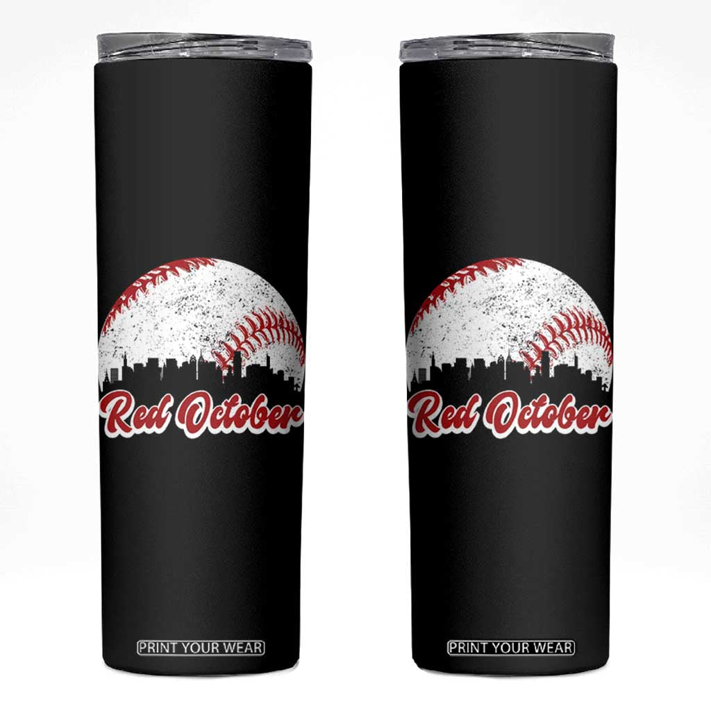 Vintage Red October Skinny Tumbler Philadelphia Skyline Retro Philly Cityscape TS10 Black Print Your Wear