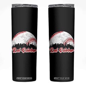Vintage Red October Skinny Tumbler Philadelphia Skyline Retro Philly Cityscape TS10 Black Print Your Wear