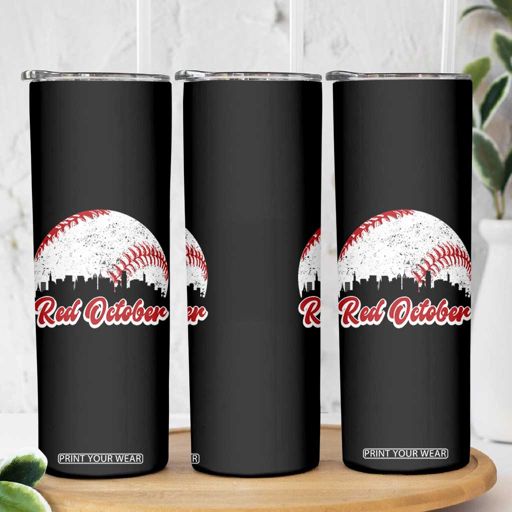 Vintage Red October Skinny Tumbler Philadelphia Skyline Retro Philly Cityscape TS10 Print Your Wear