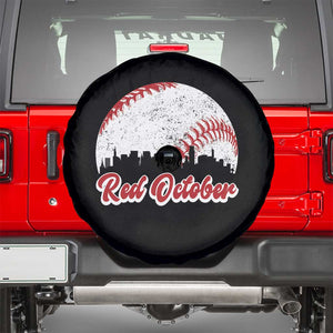 Vintage Red October Spare Tire Cover Philadelphia Skyline Retro Philly Cityscape TS10 Black Print Your Wear